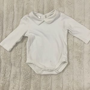 Baby Boy White Polo Onesie